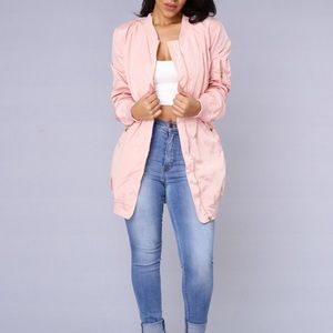 Fashion Nova longline bomber jacket